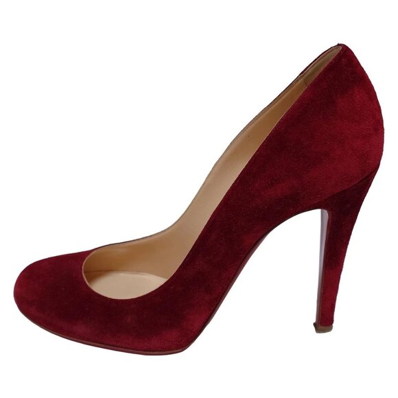 CHRISTIAN LOUBOUTIN - Red Suede Women's Pumps 162-081525 - Picture 1 of 6
